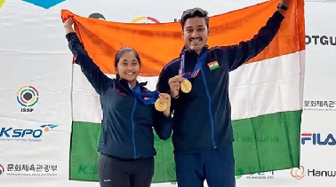 मेहुली और तुषार की जोड़ी ने जीता सोना, पलक-शिवा ने दिलाया कांस्य पदक ..